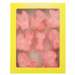 8 tk / komplekt kutsikate k&uuml;psisevormi 3D Teddy prantsuse buldogi husky mustriga toidukvaliteediga PP magusa kondiitri k&uuml;psisevormid, koduk&ouml;&ouml;gi k&uuml;psetusvormi t&ouml;&ouml;riist 8 Pcs