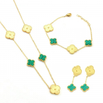 3 TK neljaleheline muru, titaanist terasest kaelakee, naiste viie lillega kaelakee, k&auml;ev&otilde;ru, k&otilde;rvatropid, kolmeosaline komplekt Fritillaria kaelakee must