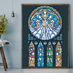 5D DIY Teemantmaaling Multifilmi tegelaste ristpistes komplekt Mosaiik Teemanttikandid Roos T&auml;is&uuml;mmargune/ruudukujuline puur Kodukaunistus Round 30x40cm