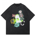 2024 Streetwear Funny Skeleton Devil Wings Graphic Unisex T-s&auml;rk S must