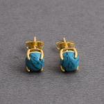 Tiibeti t&uuml;rkiissinine &uuml;mmargune kollase kulla naastk&otilde;rvar&otilde;ngas, kingitus talle, aastap&auml;eva kingitus, h&otilde;bedane naast, 925 sterlingh&otilde;be, s&uuml;nnip&auml;evakingitus