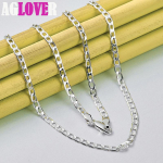925 Sterling h&otilde;be 16/18/20/22/24/26/28/30 tolli 4mm k&uuml;lgsuunas kaelakee ehted 40cm