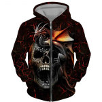 Moodne 3D k&otilde;ikjal tr&uuml;kitud must kapuuts/jakk Unisex gooti t&otilde;mblukuga dressipluus Meeste pullover t&auml;navar&otilde;ivad XL
