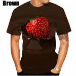 3D Strawberry Meeste/Naiste Haikyuu T-s&auml;rk 3D Prindiga L&uuml;hikeste varrukatega &Uuml;markaelusega Meeste Topid Riietus Suures suuruses S~6xl Oversized S