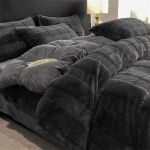 Winter Milk Velvet neljaosaline komplekt Rabbit Plush paksendatud korallsametist linad ja tekikatted flanellist voodipesu 2.0m four-piece set