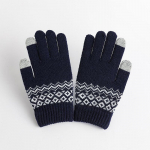 Talvised puuteekraaniga kindad Naised Mehed Soe veniv kootud labakindad Imitatsioon villane Full Finger Guantes Naiste heegeldatud Luvas Paksemaks One Size tumesinine v&auml;rv