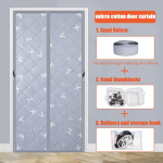 Puuvillane uksekardin Talvine Paksendatud Kodu Soe Tuulekindel K&uuml;lmakindel heliisolatsioon Iseimev vahesein Velcro Magnet Rippkardin 90*205