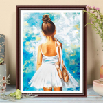 DIY teemantmaaling T&uuml;druku tantsimine balletti ristpistes komplekt Mosaiikkunst Teemantmaal T&auml;isringi/ruudukujuline teemant Kodukaunistus Round 20x30cm