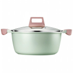 Mittenakkuv survevalupott, 4L elegantne alumiiniumkeraamiline kastrul kaanega, induktsioonp&otilde;hi