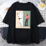 Spy X Family Bond And Anya Prints Unisex Puuvillane l&uuml;hikeste varrukatega Anime Vabaaja T-i Riietus Loomingus O-kaelusega Topid Mood meeste T-s&auml;rgid L