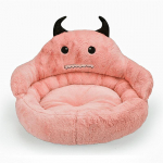 Soojendav talvine koeravoodi Luksuslik hubane Nest Monster Magamisvoodi &Uuml;mmargune kunstkarusnahast lemmikloomavoodi kassidele ja v&auml;ikestele keskmistele koertele S 45cmx45cmx25cm sinine