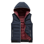 Meeste talvevest plusssuuruses kapuutsiga soe puuvillane vest XXXXXL black