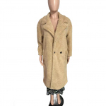 S&uuml;gis- ja talvine lahtise karusnahaga &uuml;hes t&uuml;kis tehiskarusnahast jope Naiste keskmise pikkusega suur tuulejope lambavillast jope XXXL khaki