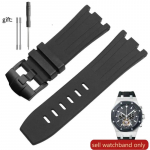 Silikoonist kellarihm AP Aibi 15703 Royal Oak Offshore Series kummist veekindel higikindel pehme mugav kellarihm 28mm Black-Black 28mm