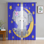 Sweet Baby Elephant Aknakardinad Elutoa T&uuml;llkardinad K&ouml;&ouml;gisisustus Lastetoa Kardinate akende hooldus 135W x 114H(cm)