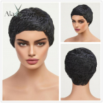 ALAN EATON L&uuml;hike must segatud Gloden Pixie l&otilde;igatud parukas naistele loomuliku v&auml;limusega kuumakindlast kiust parukad