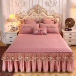 Euroopa elegantne pitsist voodi seelik &uuml;hev&auml;rviline tepitud voodi seelik, paks pehme ja sile King Queen voodikate ilma padjap&uuml;&uuml;rita 1pc Skirt 150x200cm