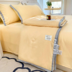 Suvine lohutuskomplekt Kodutekstiil Sojakiust &otilde;huke tekk voodilina padjap&uuml;&uuml;r 4tk voodipesukomplekt Queen-suurusega suvine tekk pestav 150x200cm-4pcs set