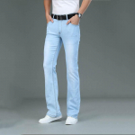 Meeste Venivad Kitsad Micro Flare Teksap&uuml;ksid Boot Cut Jalaga Laienevad Meessoost Disainer Klassikalised Denim Teksap&uuml;ksid 30 helesinine v&auml;rv