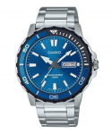 Casio Standardne analoog roostevabast terasest sinine numbrilauaga kvarts MTD-125D-2A1V 100M meeste k&auml;ekell sinine