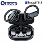 IPX7 veekindel Bluetooth-peakomplekt TWS rippuvate k&otilde;rvadega, veekindel intelligentne puutetundlik, kvaliteetne juhtmeta peakomplekt must