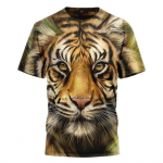 3D Tiger Print T-s&auml;rk Meestele Butiik Animal Graphic T-s&auml;rgid Suvine trend Harajuku Suured l&uuml;hikeste varrukatega vabaaja O-kaelusega topid S