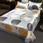 V&auml;rviline linane voodilina jahutav voodipesu kaunistus masinas pestav sile voodikate Queen-king-size voodile koos padjap&uuml;&uuml;ridega 220x240cm