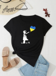 2022 Summer Fashion T-Shirt Femme Harajuku Shirt Ukraine Cartoon Print Tshirt Women Clothes white Black Tees Tops Unisex L