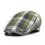 New plaid beret thin section ladies retro hat men's forward hat summer England leisure cap