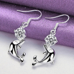 CHSHINE 925 h&otilde;bedast delfiinist tsirkoonist k&otilde;rvar&otilde;ngad naistele moes v&otilde;luv ehted 4.00*0.90cm