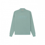 Fear of God Essentials SS23 L&otilde;tv &uuml;mmarguse kaelusega dressipluus logotr&uuml;kiga ja paks soojus Meeste pealiskatted Sycamore Haze-Blue FOG-SS23-023 L