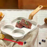 3 in 1 Non-Stick Egg Pan, Split Grill Frying Aluminum Alloy Cooking Fried 2Pcs Gas