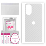 apgo Protective Skin Sticker for the back compatible with Motorola Moto G82, Wrap Film, Foil, Vinyl - Pattern Transparent Carbon