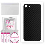 apgo Protective Skin Sticker for the back compatible with Apple iPhone 8, Wrap Film, Foil, Vinyl - Pattern Carbon Black