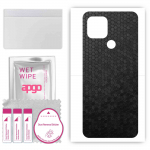 apgo Protective Skin Sticker for the back compatible with Kruger&Matz Flow 9, Wrap Film, Foil, Vinyl - Pattern Black Honeycomb