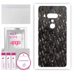 apgo Protective Skin Sticker for the back compatible with HTC U12 Plus, Wrap Film, Foil, Vinyl - Pattern Carbon Black Pixel