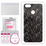apgo Protective Skin Sticker for the back compatible with Huawei P9 lite mini, Wrap Film, Foil, Vinyl - Pattern Carbon Black Pixel