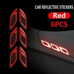6 tk/komplekti auto helkurribad s&uuml;sinikkiust autokleebis veoauto mootor, kriimustusvastane ohutushoiatuskleebis autotarvikud punane