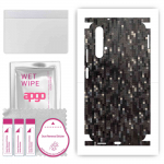 apgo Protective Skin Sticker for the back+sides compatible with Honor 20, Full Wrap Film, Foil, Vinyl - Pattern Carbon Black Pixel