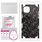 apgo Protective Skin Sticker for the back+sides compatible with Apple iPhone 15 Plus, Full Wrap Film, Foil, Vinyl - Pattern Carbon Black Pixel