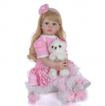 Uus disain KEIUMI Elegant Reborn Baby Girl Nukud 24'' 60 cm Printsess Pehme Vin&uuml;&uuml;l Baby Reborn Pika kullaga lokkis j&otilde;ulukingid 60 cm