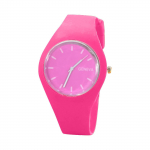 Naiste soliidse mustriga k&auml;ekell, silikoonrihm, mood naiste k&auml;ekellad One Size kuum roosa v&auml;rv