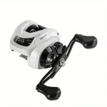 Kalastusrull 6.3:1 &uuml;lekandearv Kiire 18 LB Max Drag Baitcasting Reel magevee merevee &otilde;ngitsejale valge metallist kalap&uuml;&uuml;giriista kuullaager 3+1 Right Hand valge