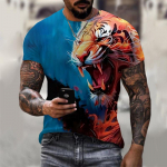 Fashion Tiger Graphics T-s&auml;rgid Meestele Loomade tr&uuml;kiga s&auml;rgid Suvised meeste riided L&uuml;hikeste varrukatega Pullover Suurem&otilde;&otilde;dulised T-s&auml;rgid Topid S