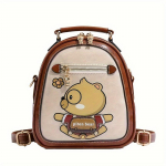 Cartoon Bear seljakott, moodne mini p&auml;evakott, multifunktsionaalne Crossbody kott naiste k&auml;ekott pruun