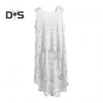 Suvine naiste vest, &otilde;&otilde;nes pits, varrukateta, kaelus, &uuml;hev&auml;rviline ebaregulaarne &auml;&auml;ris, l&uuml;hike esiosa ja pikk seljaosa, retro stiilis lahtine pullover, vabaaja s&auml;rk