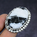 Zebra Jasper Gemstone 925 Sterling Silver gift Jewelry Ring Size 10 H3I32