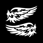 Inglitiibade mustriga v&auml;listingimustes kasutatav helkurauto mootorratta kere / kaitseraua / kapott / kleebised aken / kriimustuskleebis valge