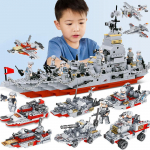 1256 tk politseijaoskonna ehitusklotsid m&auml;nguasjad poistele hariv m&auml;nguasi lastele &uuml;le 6-aastastele lastele kingitused Navy Robot-1000Pcs