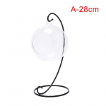 Vastupidav moodne l&auml;bipaistev klaaskuulivaas, horisontaalne klaaskonteiner, lihav rippuv lillepotikonteiner 23CM Iron Frame